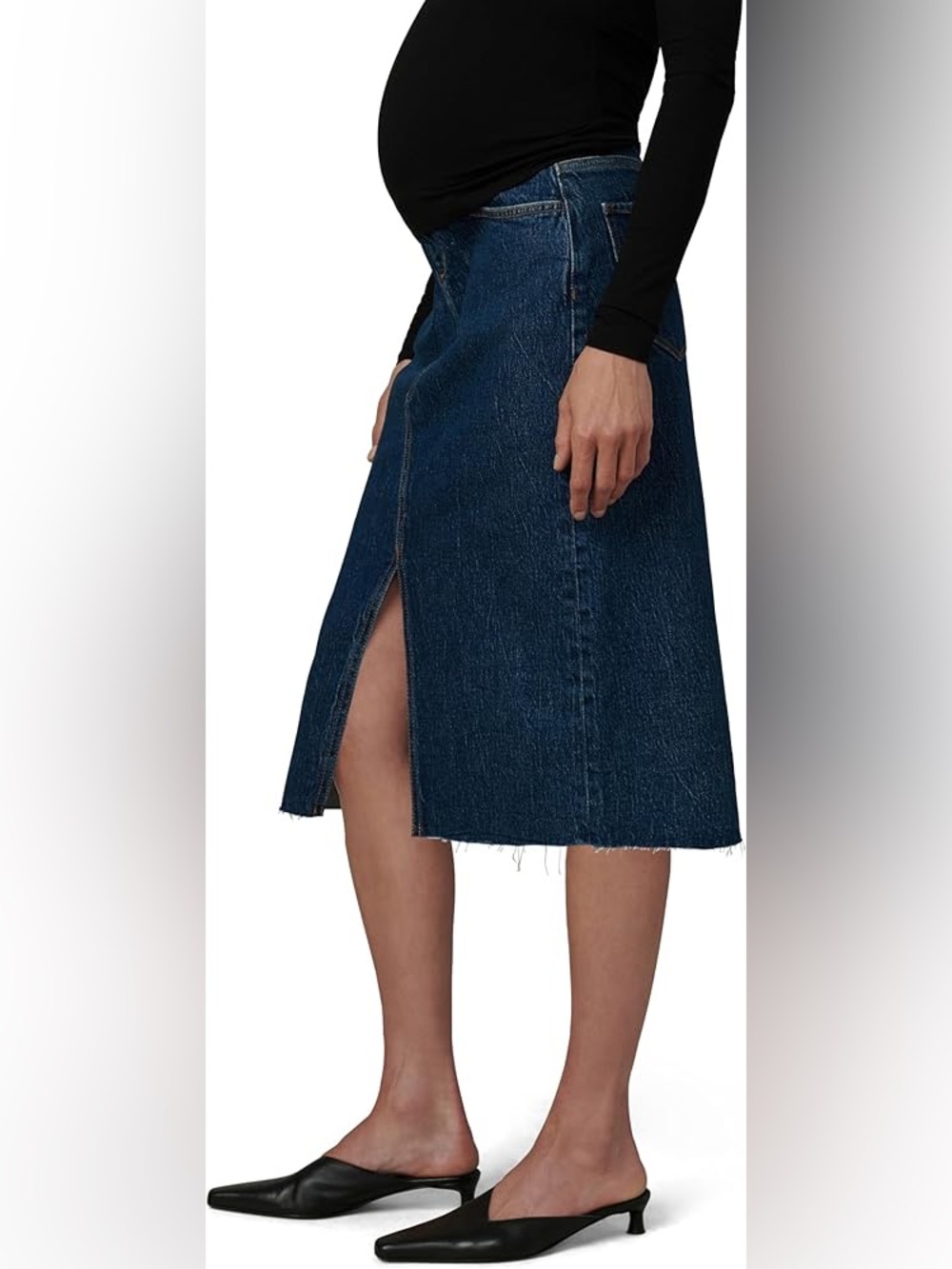 Joe's Womens The Joplin Maternity Denim Knee Length Skirt Sz 30